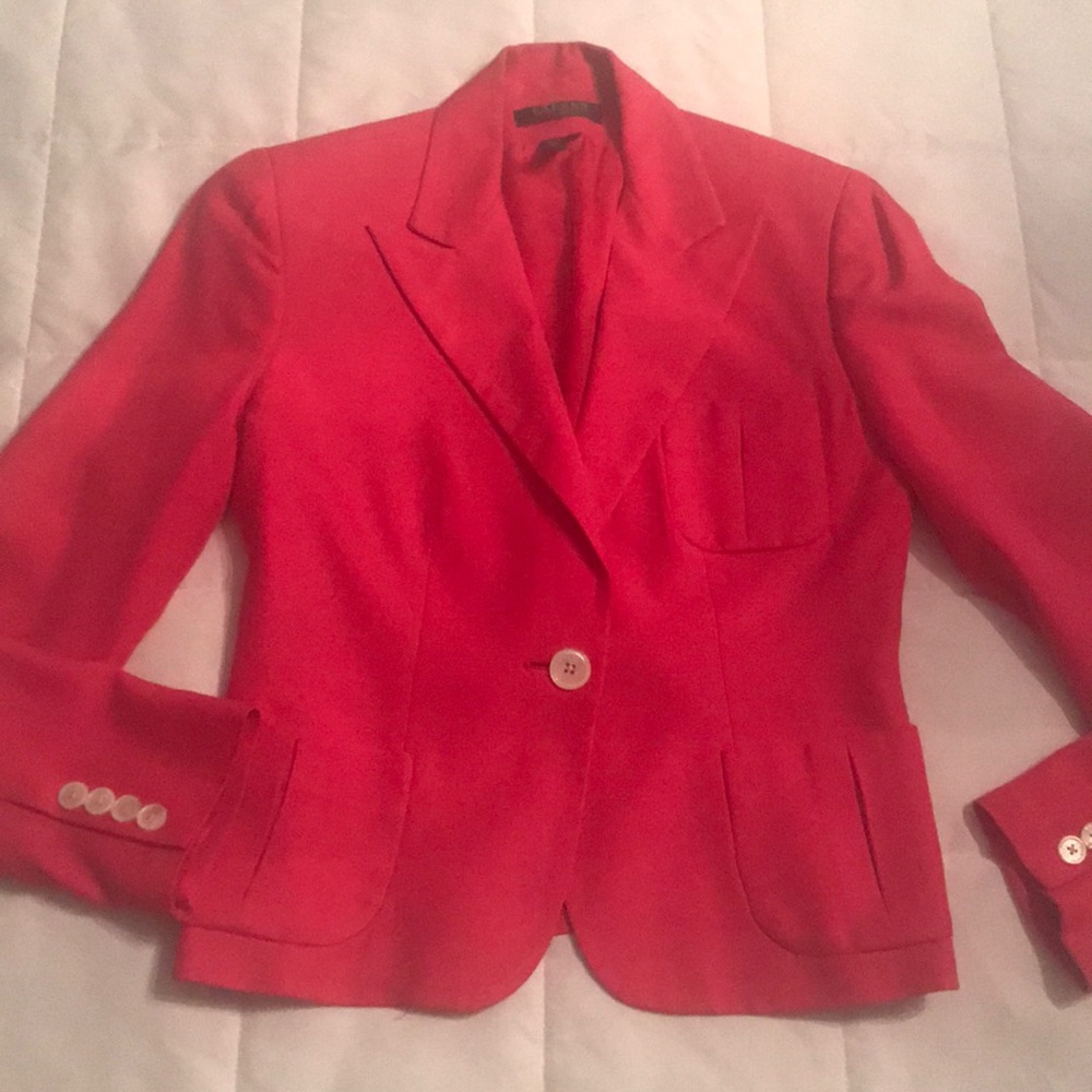 Ralph Lauren Lauren Petite fitted jacket. Hot pink